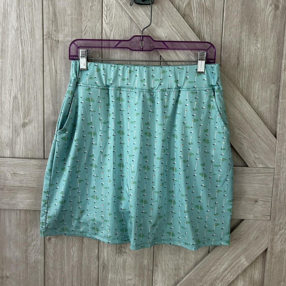 Light Blue Patterned Skirt